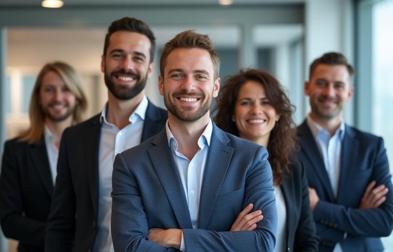 Streckenmeister Logistik GmbH team photo in a modern office