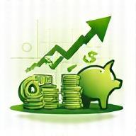 Graphic representing cost savings icon