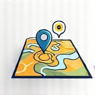 Graphic representing optimized route map icon