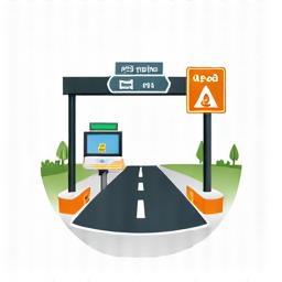 Graphic representing automated toll payment icon